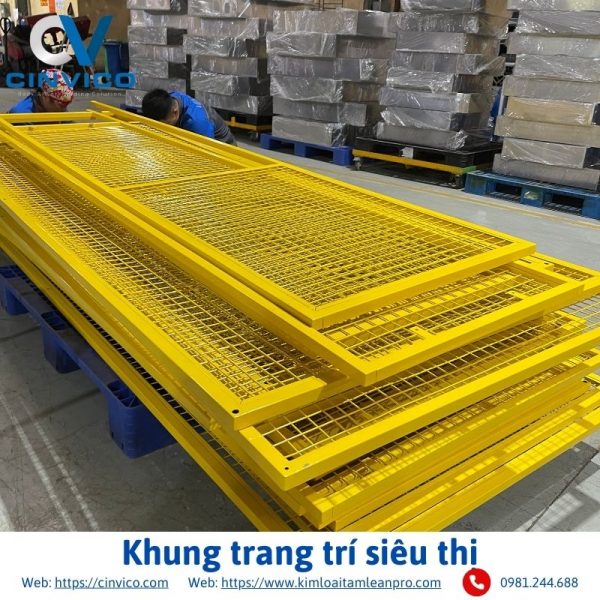 Khung lưới trang trí siêu thị