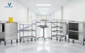 Ứng dụng xe đẩy inox 304 trong bệnh viện và phòng lab