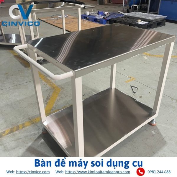 Bàn để máy soi dụng cụ - Ảnh 5