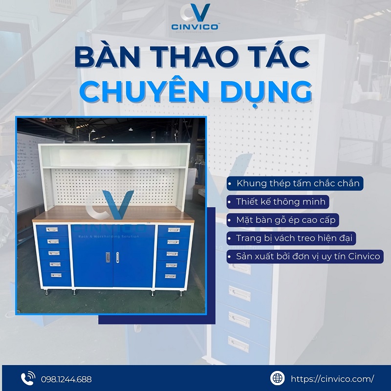 Bàn thao tác cơ khí là gì? Cấu tạo, ưu điểm và ứng dụng - Hình 3 Bàn thao tác cơ khí là gì? Cấu tạo, ưu điểm và ứng dụng - Hình 3