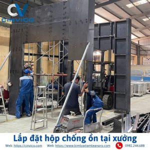 Lắp đặt hộp chống ồn tại xưởng
