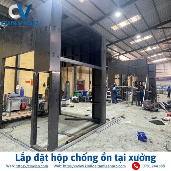 Lắp đặt hộp chống ồn tại xưởng