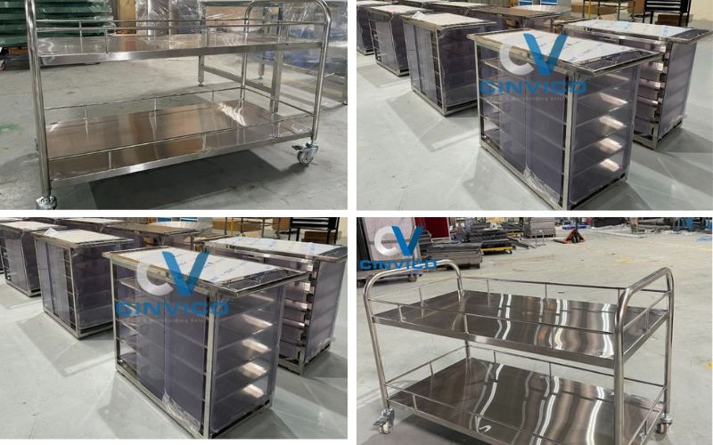 Các loại xe đẩy dụng cụ phổ biến trong y tế