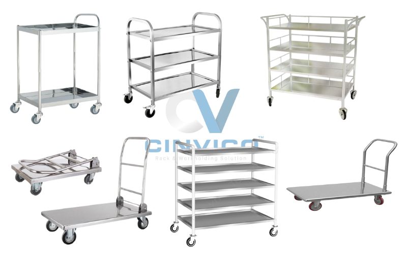 Xe đẩy inox là gì? Ưu điểm, phân loại và ứng dụng thực tế - Hình 1
