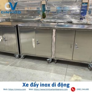 Xe đẩy inox di động