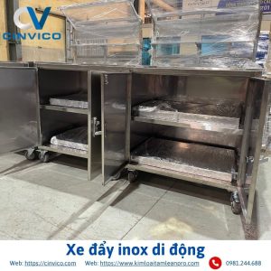 Xe đẩy inox di động