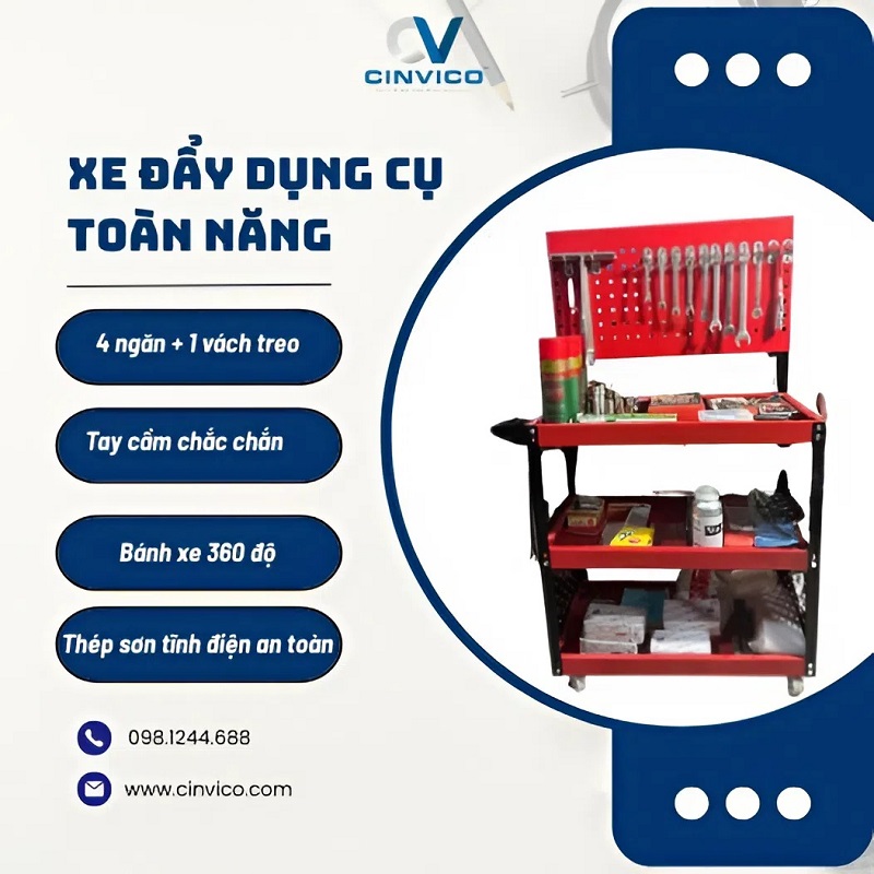 Xe đẩy dụng cụ là gì? Hướng dẫn chọn loại xe đẩy dụng cụ phù hợp - Hình 5