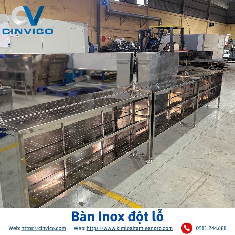Bàn Inox đột lỗ