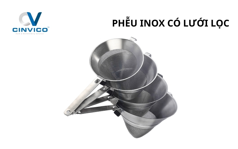 Phễu inox có lưới lọc
