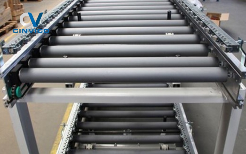 Cách hoạt động của băng tải con lăn xích