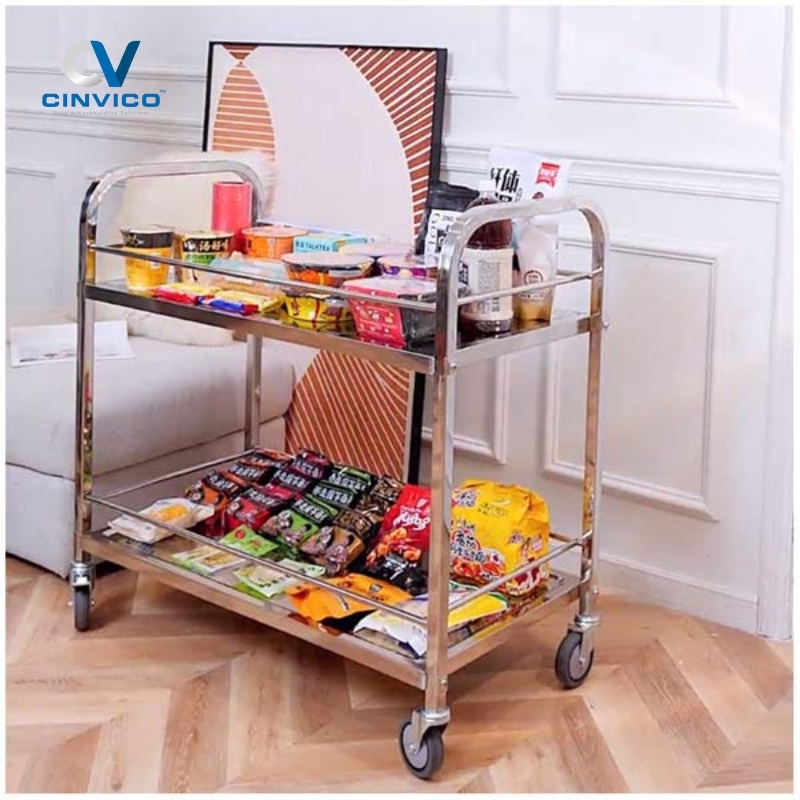 Ứng dụng của xe inox 2 tầng trong cuộc sống