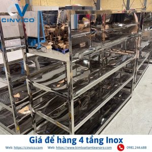 Giá để hàng 4 tầng inox