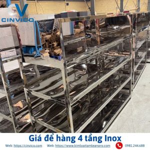Giá để hàng 4 tầng Inox
