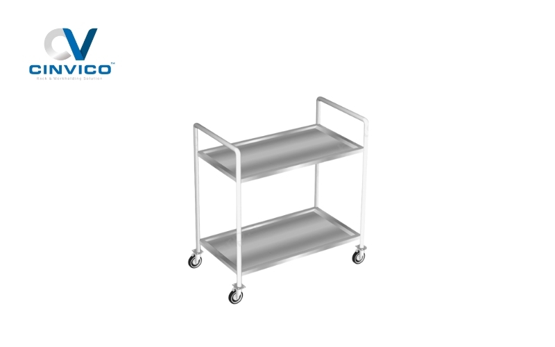 Xe đẩy 2 tầng inox loại nhỏ