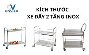 Xe đẩy 2 tầng inox