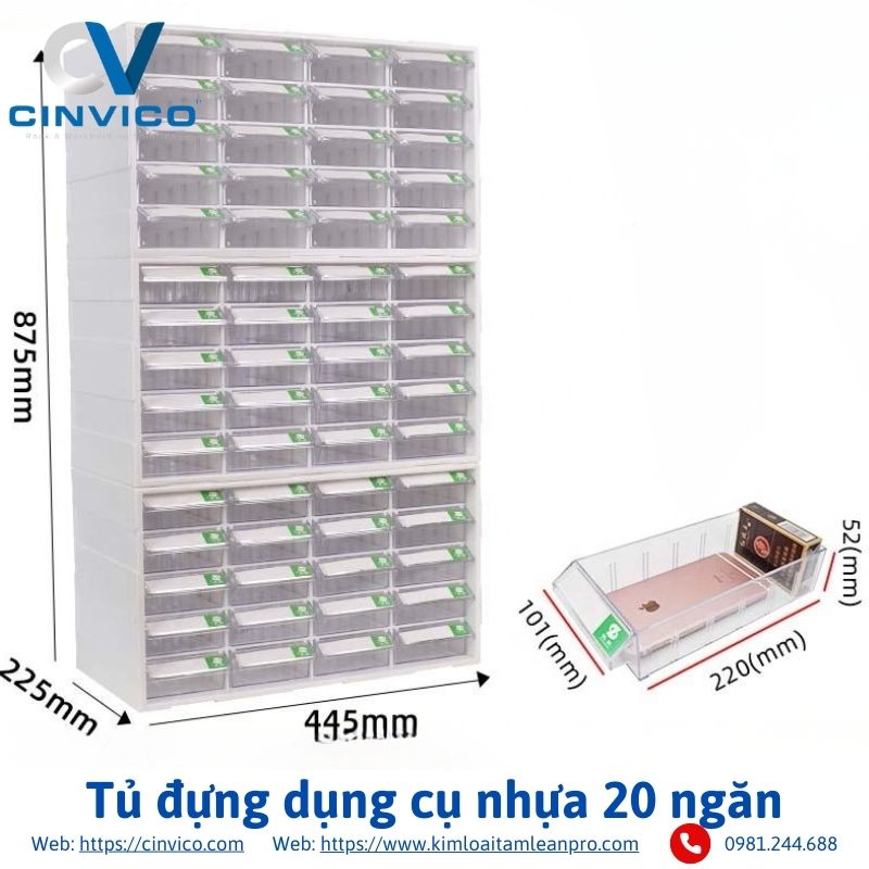 Tủ đựng dụng cụ nhựa 20 ngăn