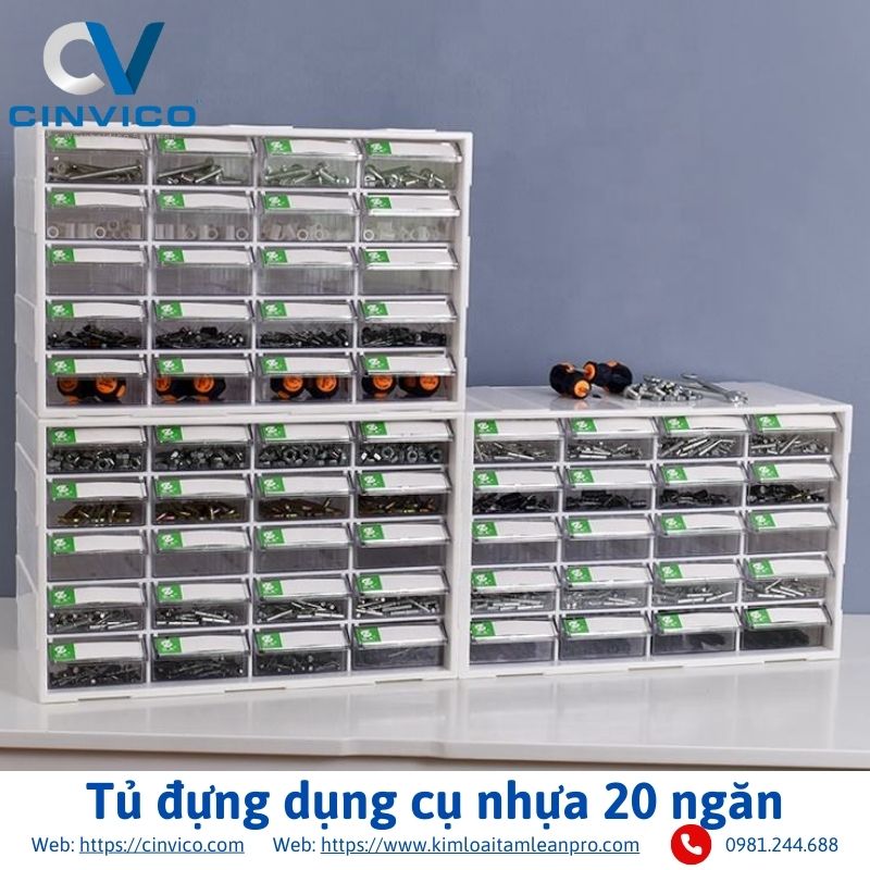 Tủ đựng dụng cụ nhựa 20 ngăn