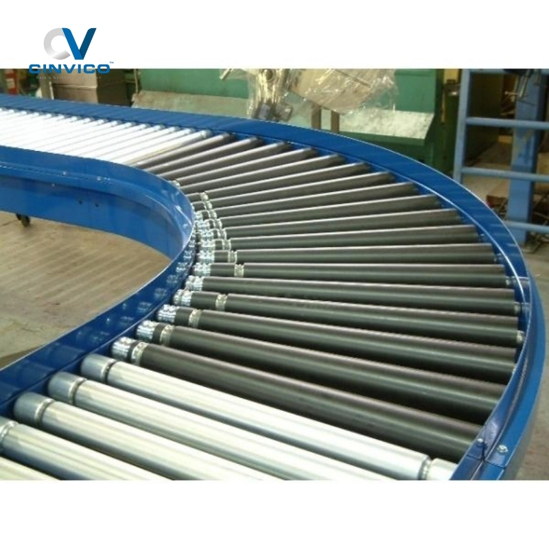 Băng tải con lăn cong Cinvico