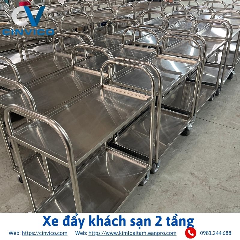 Xe đẩy khách sạn 2 tầng