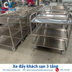 Xe đẩy khách sạn 3 tầng