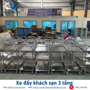Xe đẩy khách sạn 3 tầng