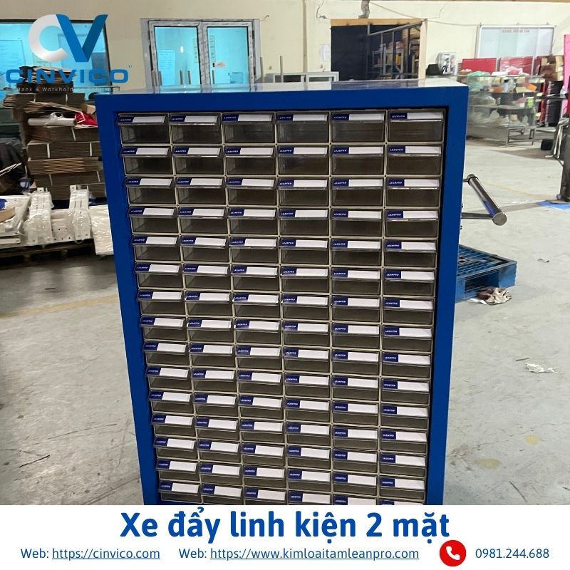 Xe đẩy linh kiện 2 mặt