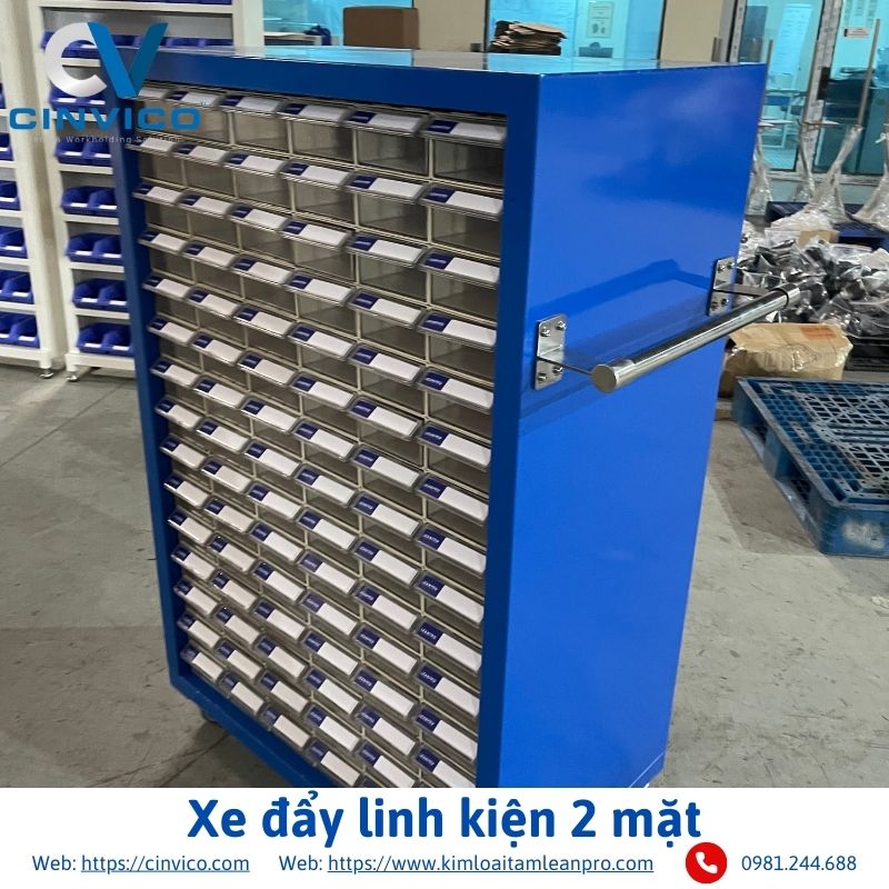 Xe đẩy linh kiện 2 mặt