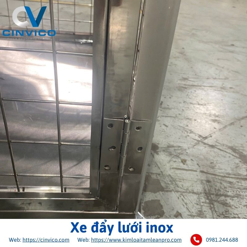 Xe đẩy lưới inox