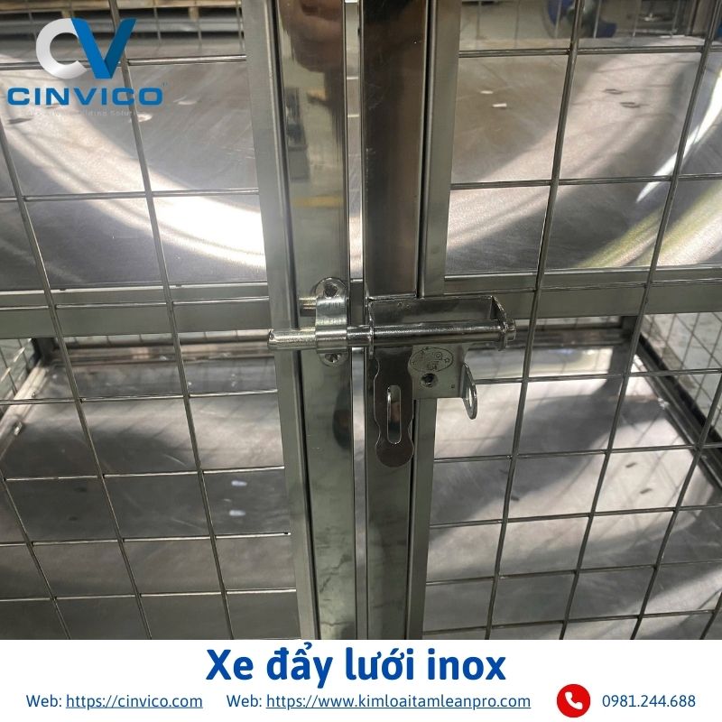 Xe đẩy lưới inox