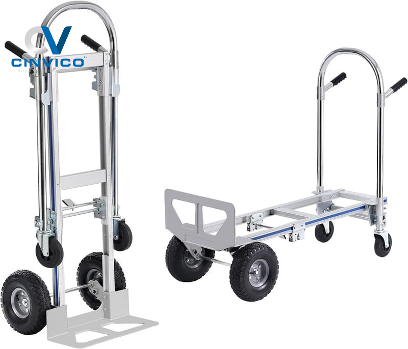 Xe đẩy hàng 4 bánh tải trọng 150-1000kg cho xưởng sản xuất, kho hàng, nhà máy. Cinvico hướng dẫn chọn loại phù hợp theo ngành, ngân sách & tiêu chuẩn 5S.