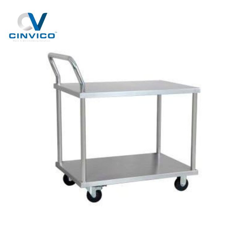 Xe đẩy hàng công nghiệp theo yêu cầu cho xưởng cơ khí, nhà máy FDI - tải 150-1000kg, inox/thép. Cinvico xưởng sản xuất Hà Nội, báo giá 24h, bảo hành 12 tháng.